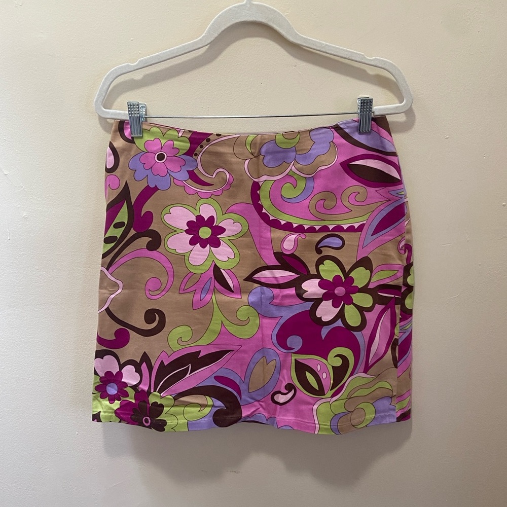vintage 90s y2k randi m funky floral print mini skirt